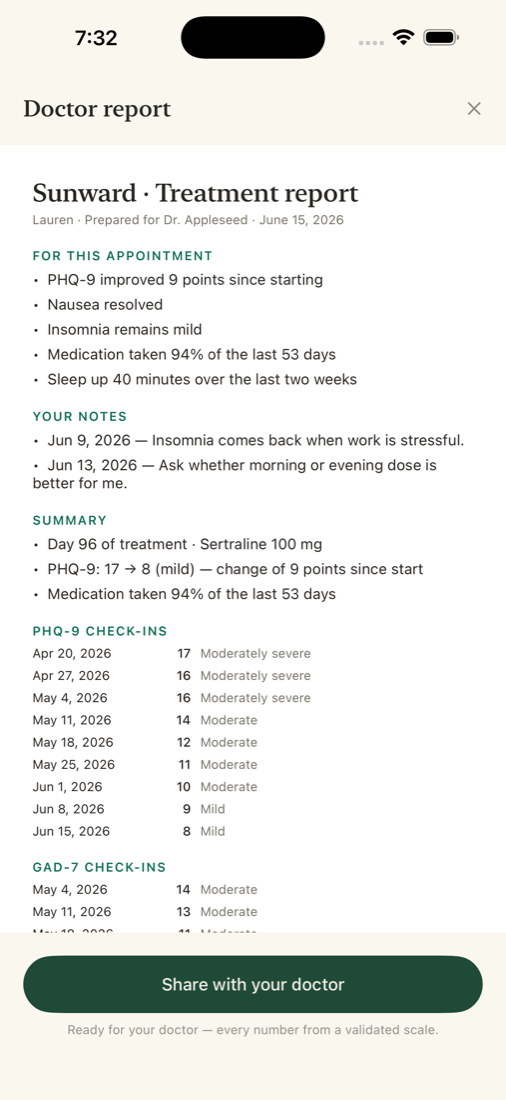 Sunward doctor report